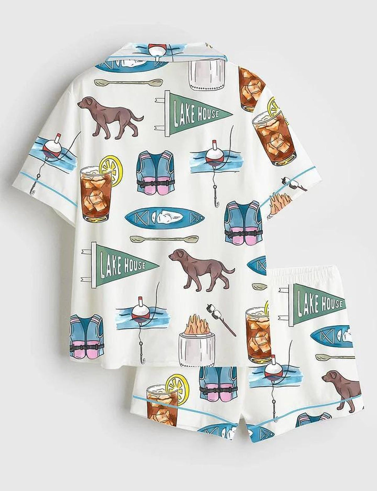 Summer Lake House Camp Pyjamas Set - Vacation Sleepwear Lounge