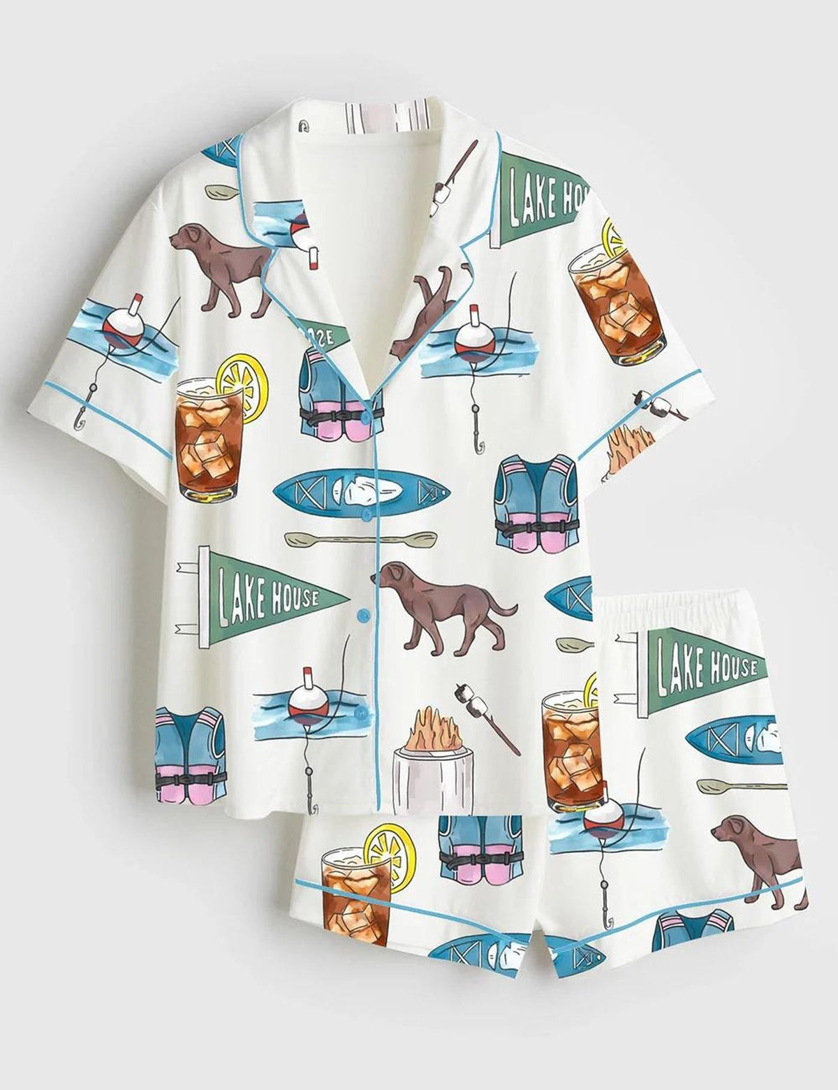 Summer Lake House Camp Pyjamas Set - Vacation Sleepwear Lounge
