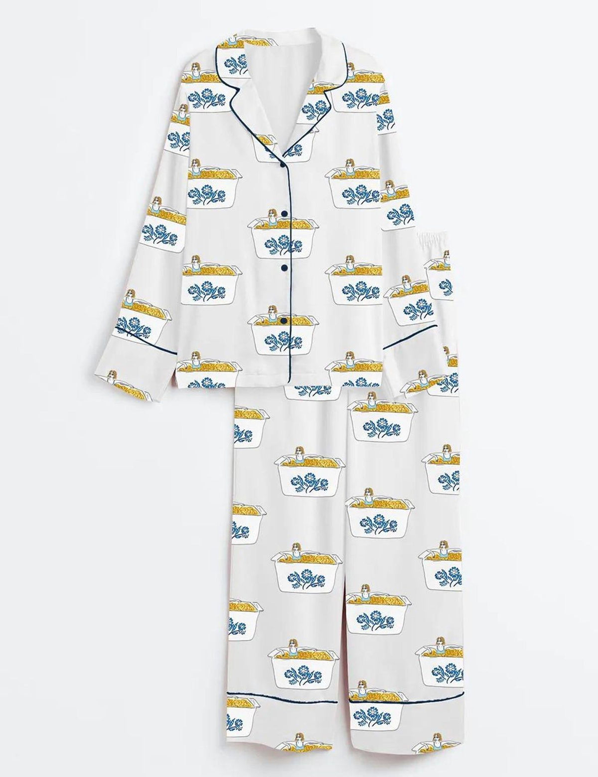 Lasagna Pasta Pajamas Set Women Cozy Sleepwear Italian Food Lover