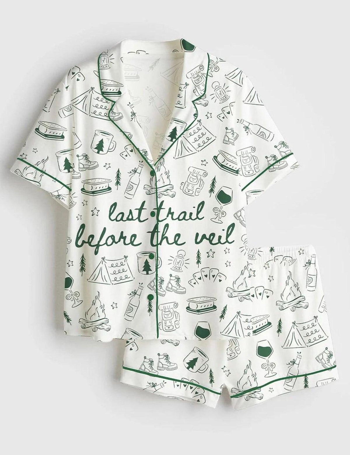 Camping Bachelorette Pajamas Women Last Trail Before Veil