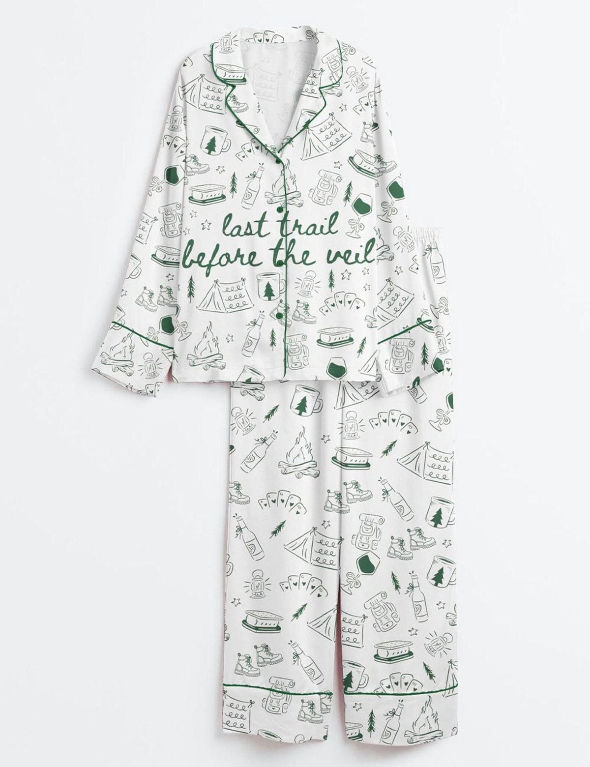 Camping Bachelorette Pajamas Women Last Trail Before Veil