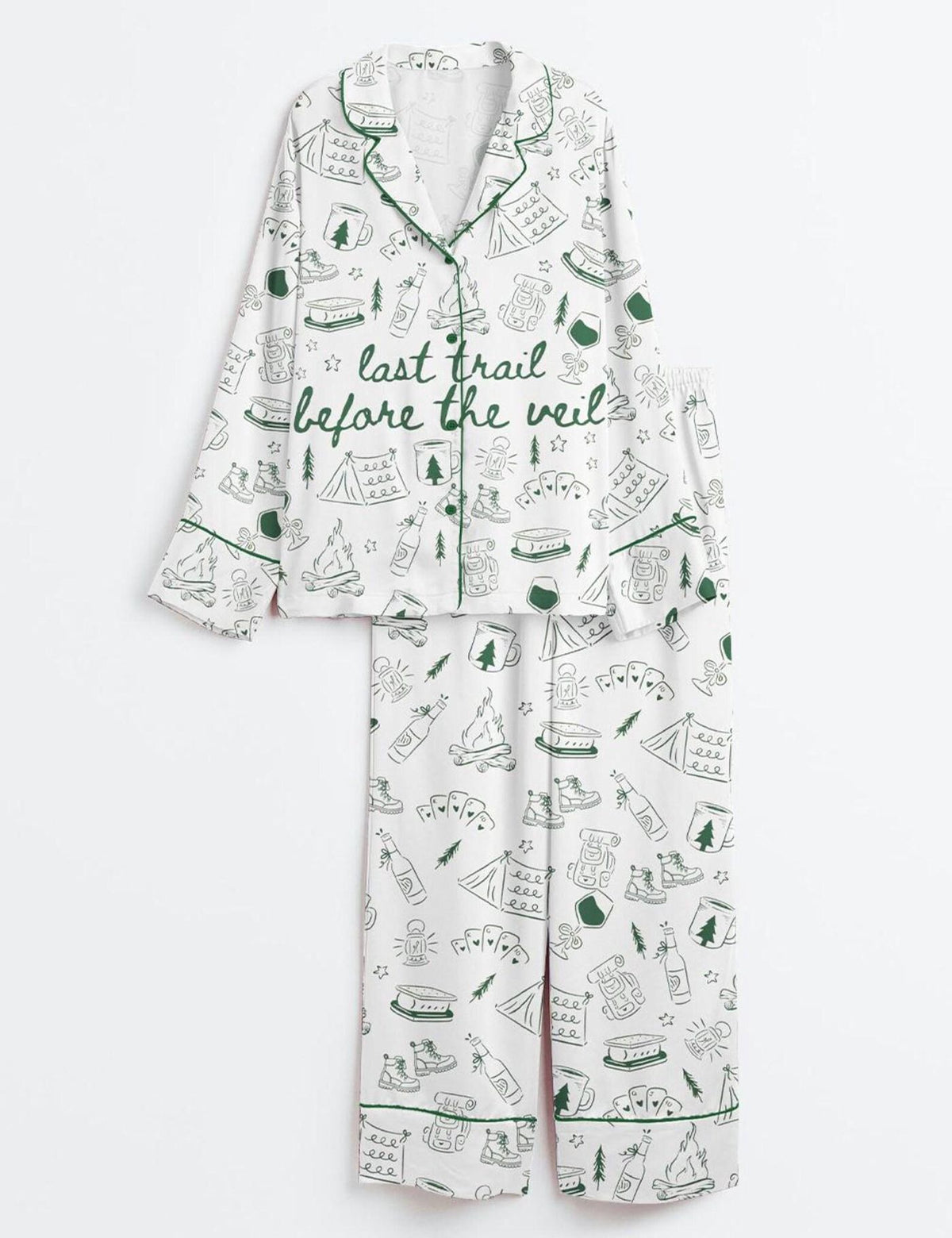 Camping Bachelorette Pajamas Women Last Trail Before Veil