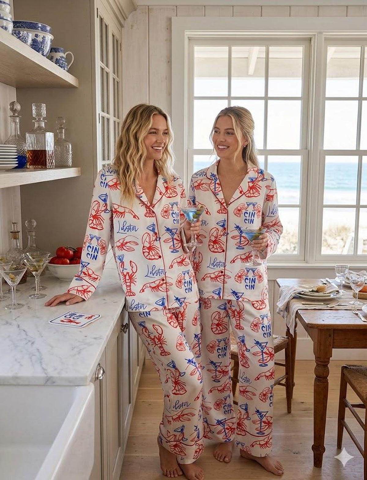 Summer Lobster Pajamas Set - Matching PJ Set for Bachelorette Party & Bridal Shower