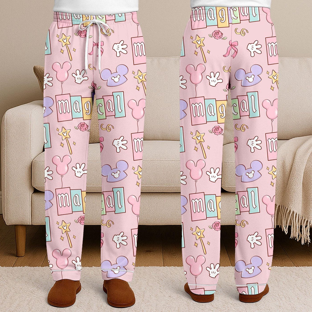 Magical Mouse Coquette Bow Pajamas Set Unisex Long Sleeve Short Styles