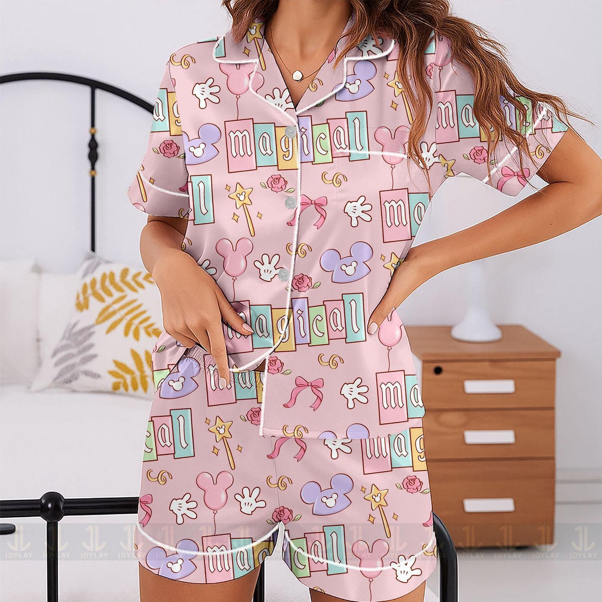 Magical Mouse Coquette Bow Pajamas Set Unisex Long Sleeve Short Styles