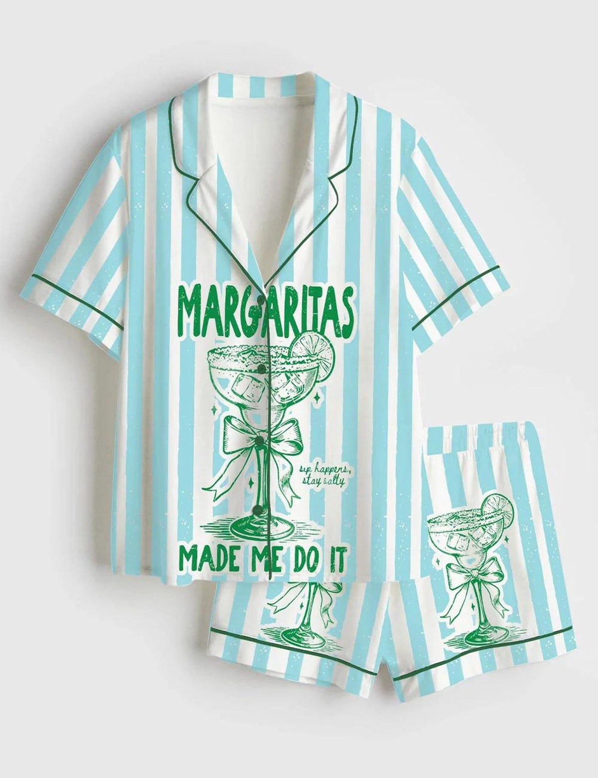 Margarita Print Pajama Set Women Tequila Lover Sleepwear