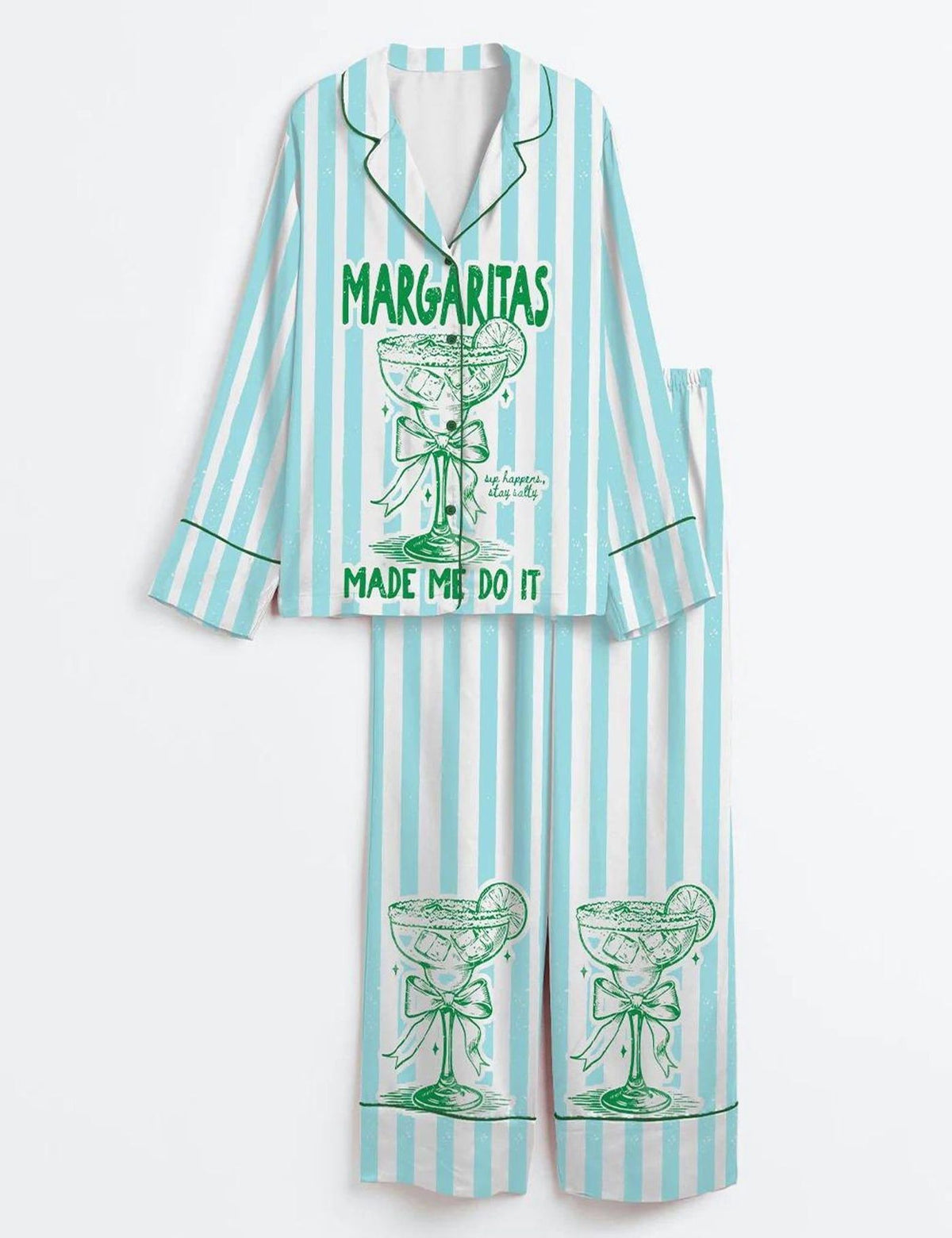Margarita Print Pajama Set Women Tequila Lover Sleepwear