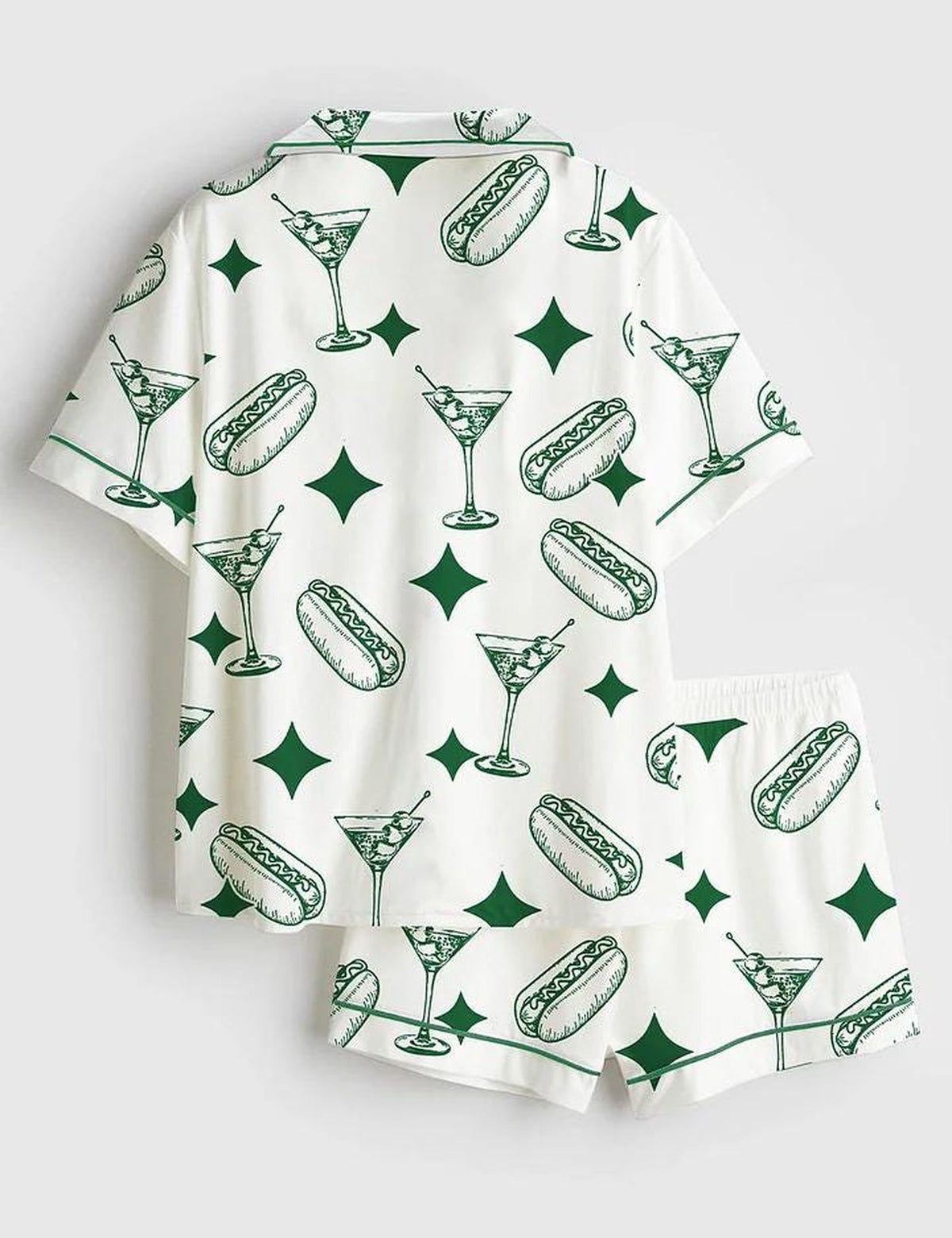 Martini & Weenies Satin Pajama Set - Funny Bachelorette Party Sleepwear for Women
