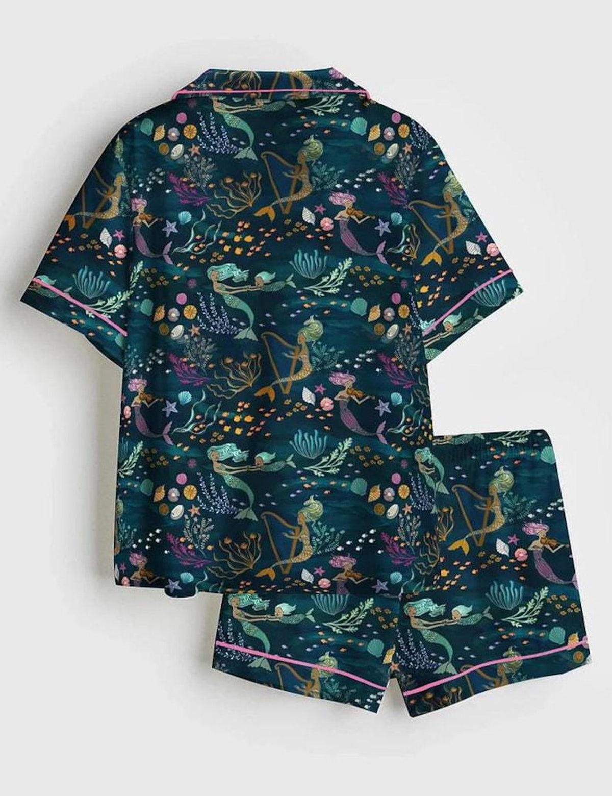 Mermaid Pajamas Set Women Ocean Underwater Sleepwear Gift