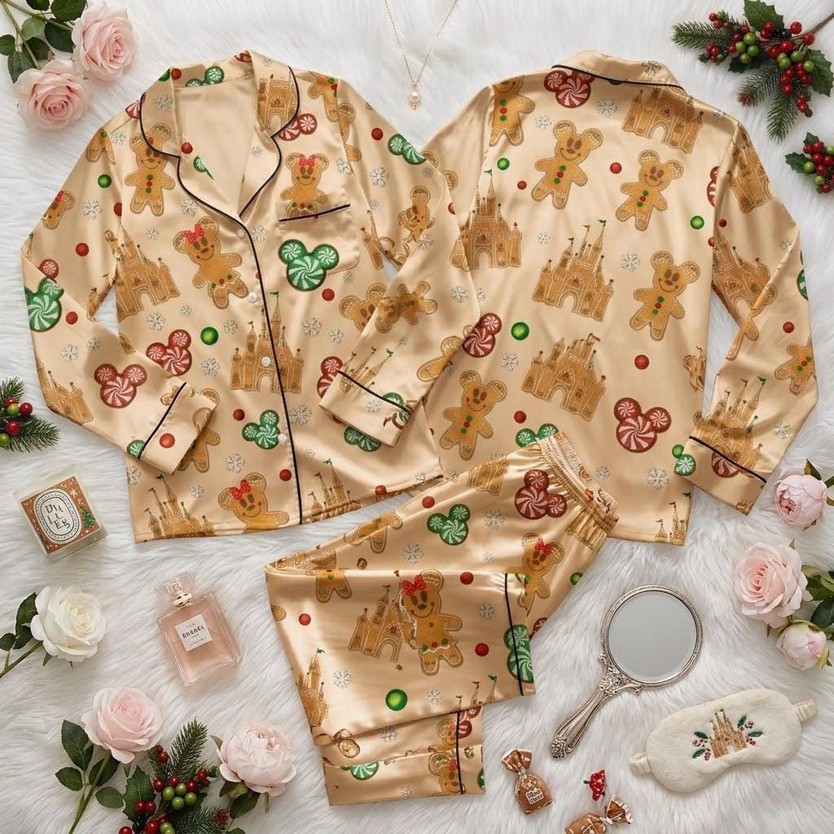 Mickey Minnie Sweeten Christmas Gingerbread Pajamas Kids