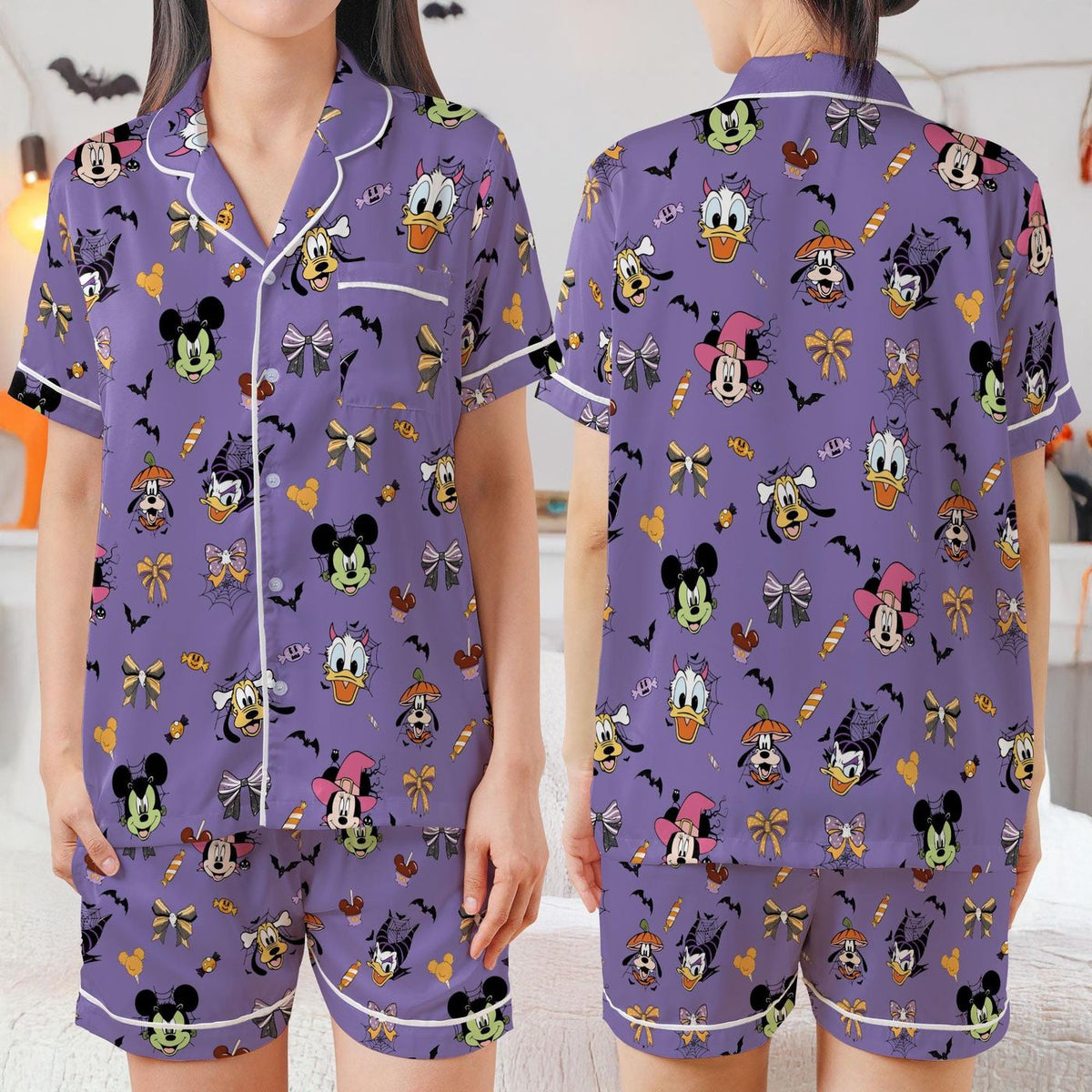 Mickey & Friends Halloween Satin Pajamas Short Set