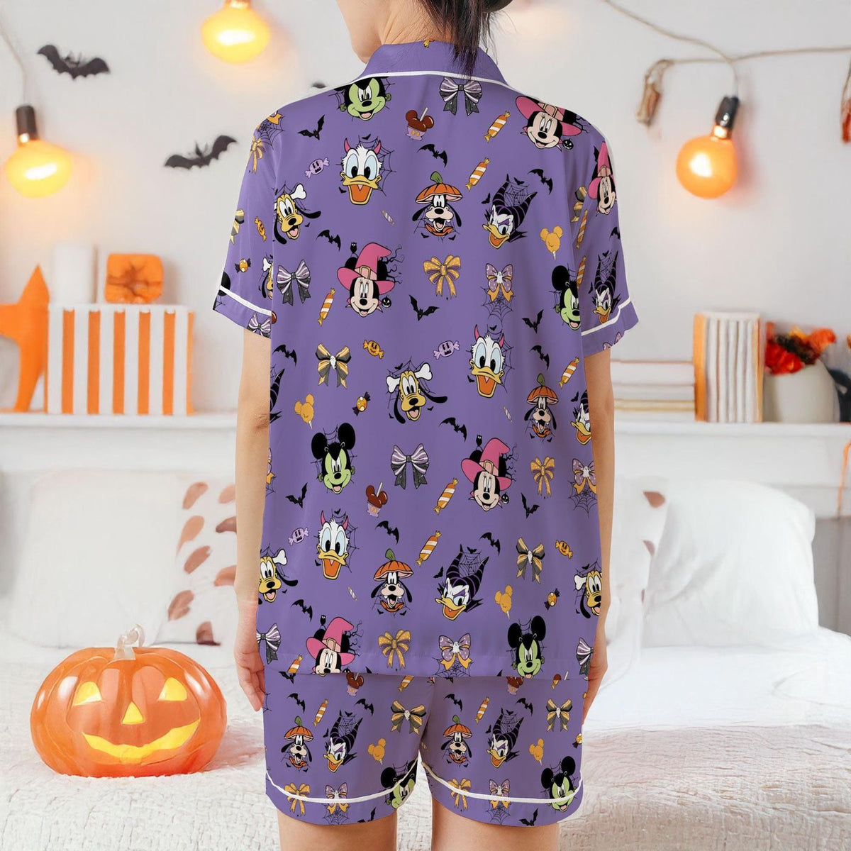 Mickey & Friends Halloween Satin Pajamas Short Set
