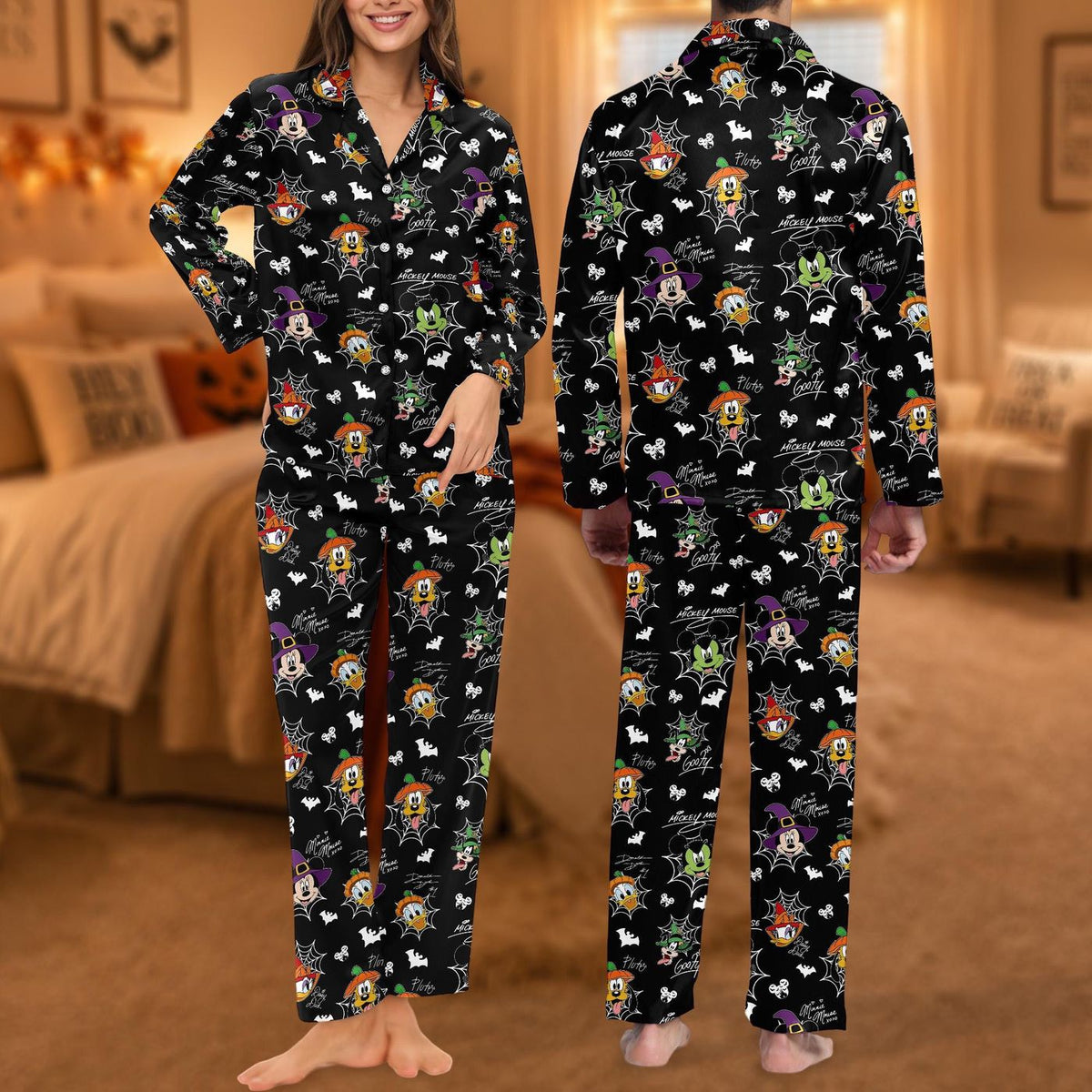Mickey & Friends Signatures Halloween Pajama Set - Halloween Party Sleepwear