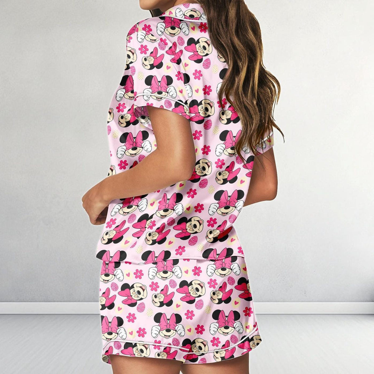 Minnie Mouse Satin Pajamas Disney Mickey Sleepwear Halloween Party Gift