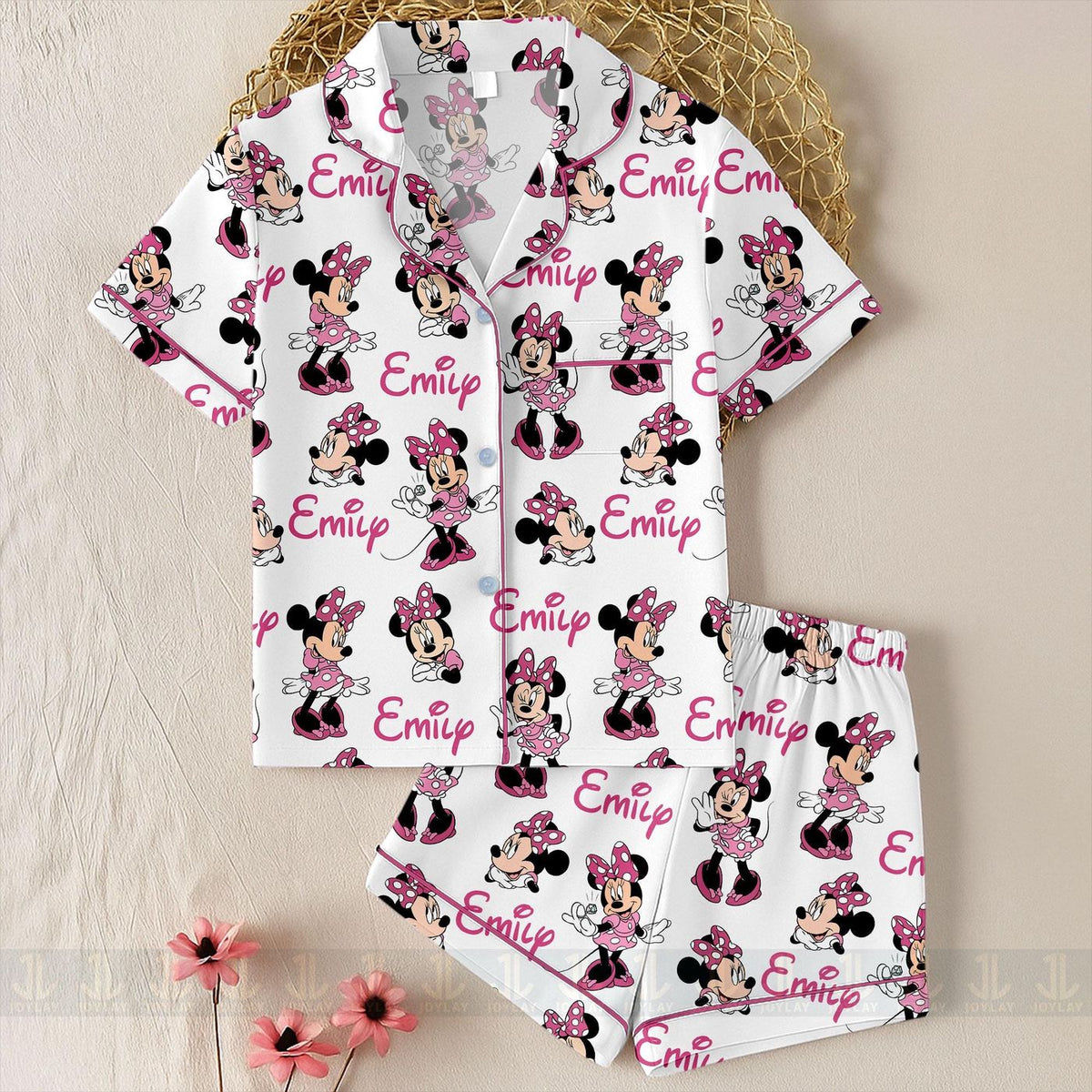 Minnie Mouse Kids Satin Pajamas Personalized Custom Name Gift