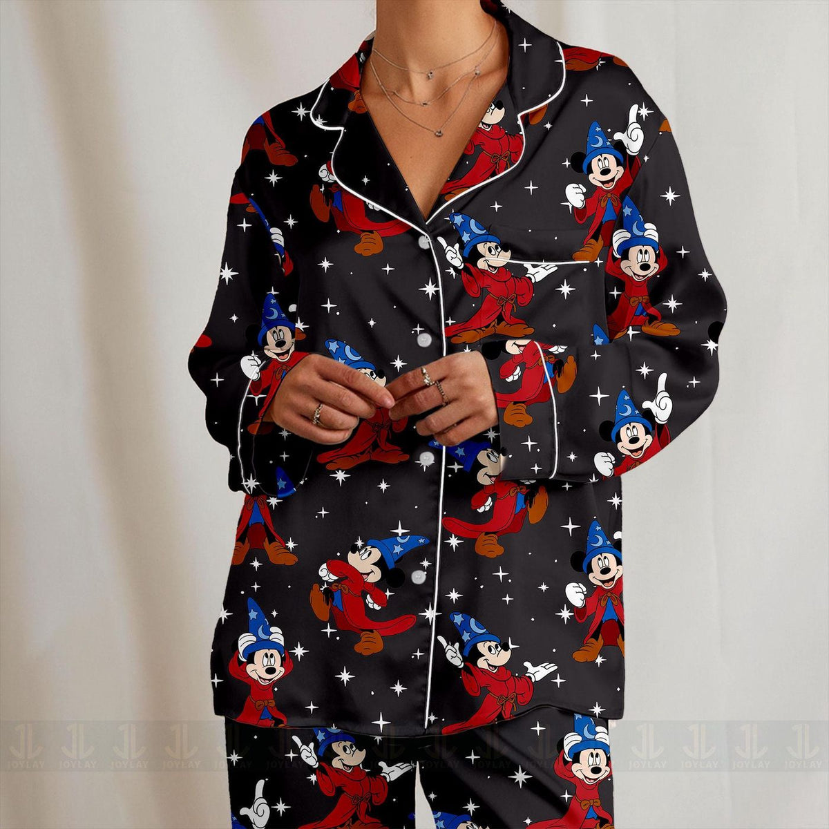 Mouse Fantasia 85th Satin Pajamas Set Unisex Spooky Season Long Short