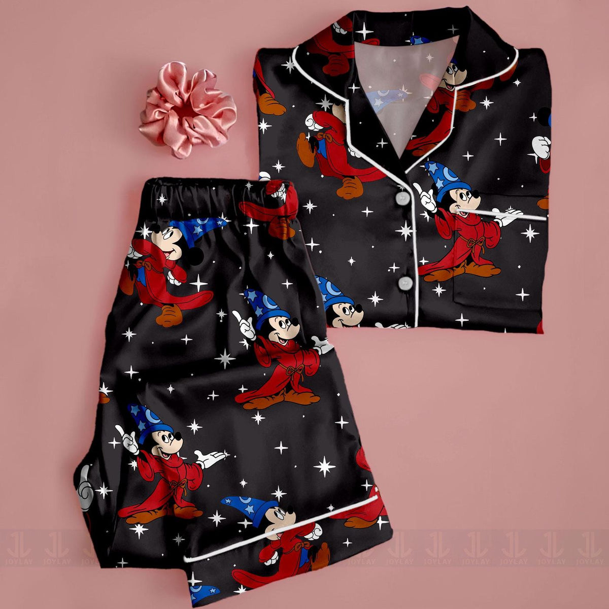 Mouse Fantasia 85th Satin Pajamas Set Unisex Spooky Season Long Short