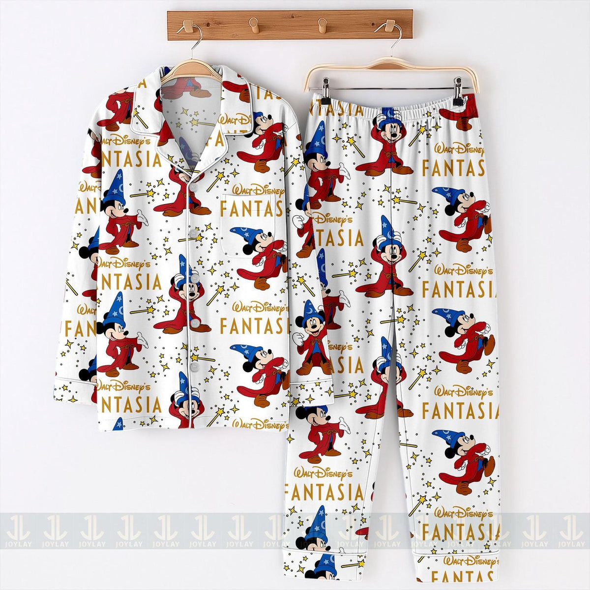 Mouse Fantasia Pajamas Set Unisex Satin Spooky Season Long Sleeve Short
