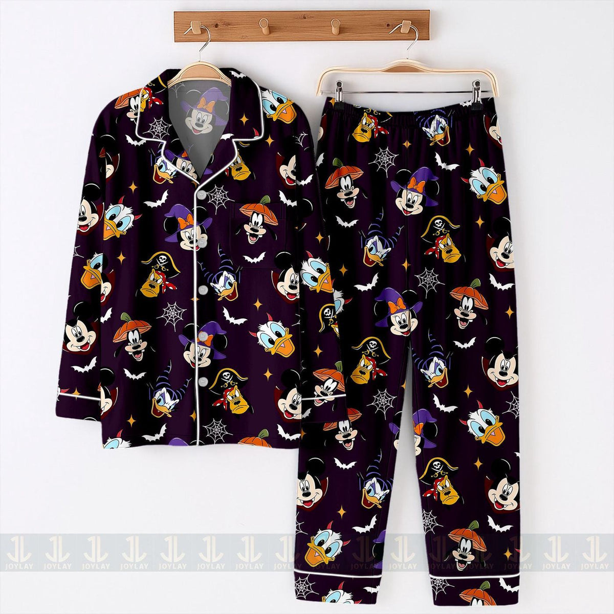 Minnie Mouse Dracula Pluto Dog Satin Pajamas Set Unisex Long Short