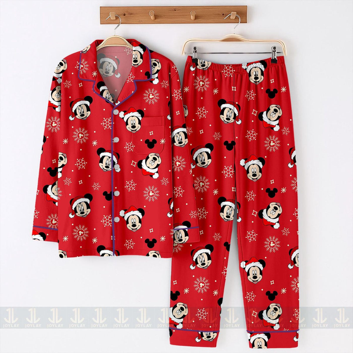 Minnie Mouse Christmas Satin Pajamas Set Unisex Long Short Sleeve
