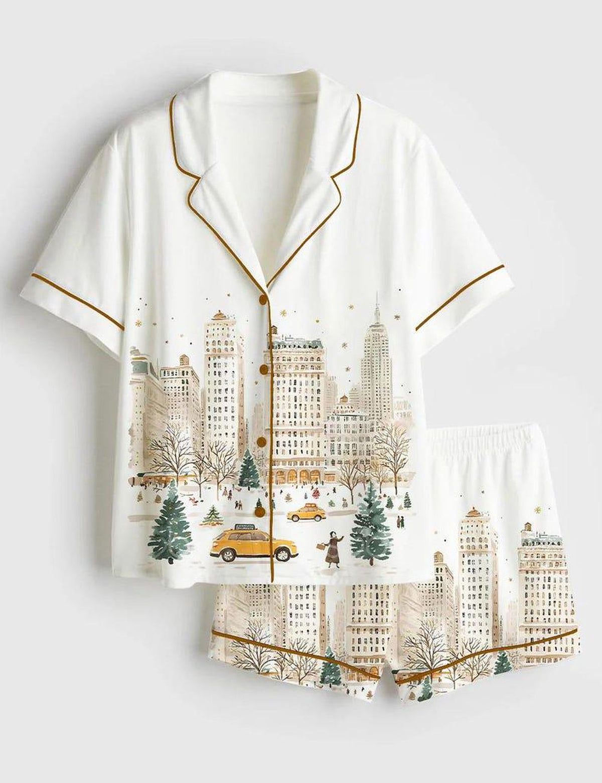 New York Pajama Set Winter Loungewear Gift Women