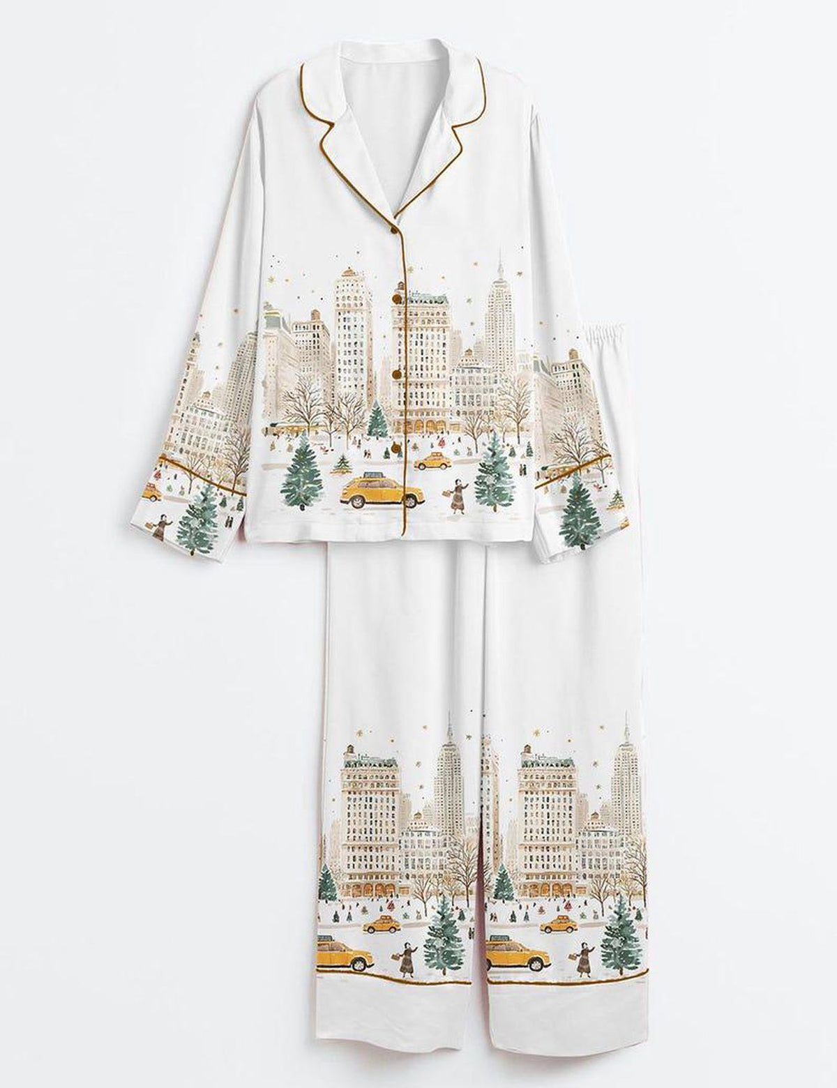 New York Pajama Set Winter Loungewear Gift Women