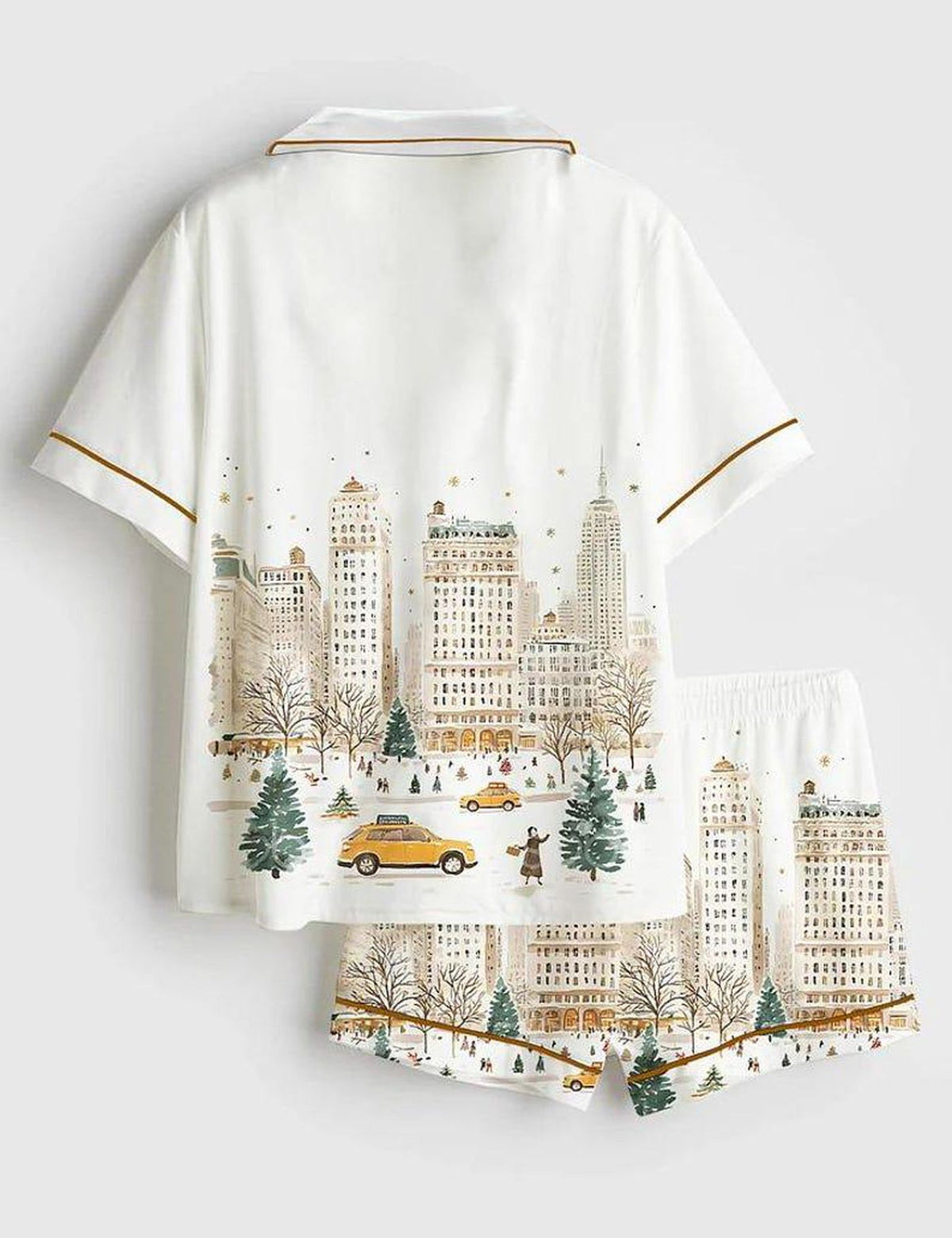 New York Pajama Set Winter Loungewear Gift Women