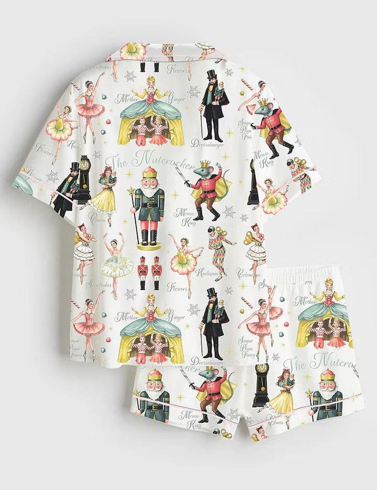Festive Nutcracker Ballet Christmas Pajamas - Holiday Ballerina Satin Pjs