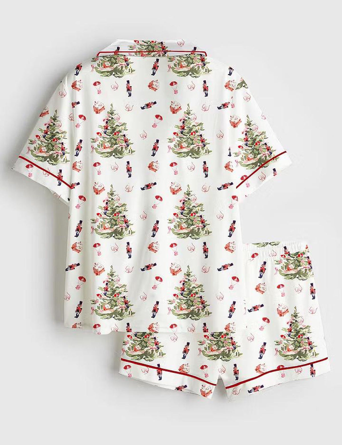 Christmas Nutcracker Toy Tree Satin Pajamas for Women - Festive Holiday Sleepwear