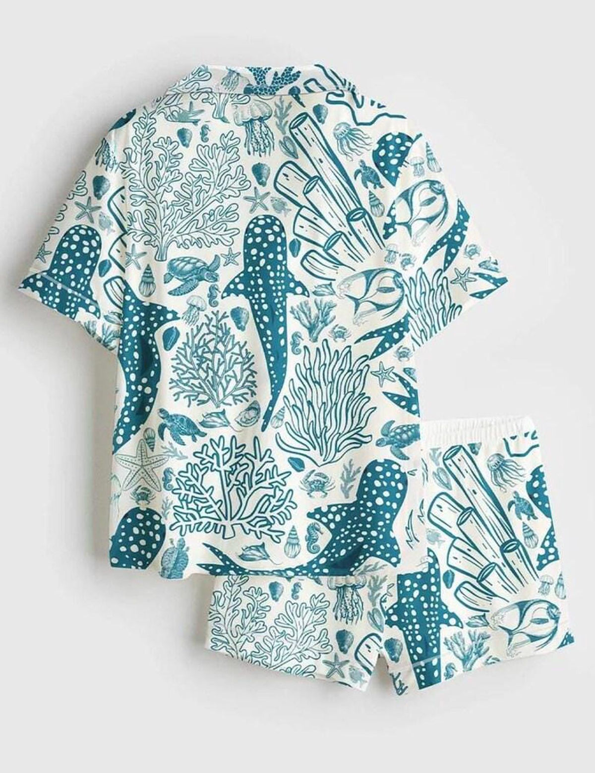 Ocean Life Women s Pajama Set Marine Sleepwear Coastal Whale Shark PJ