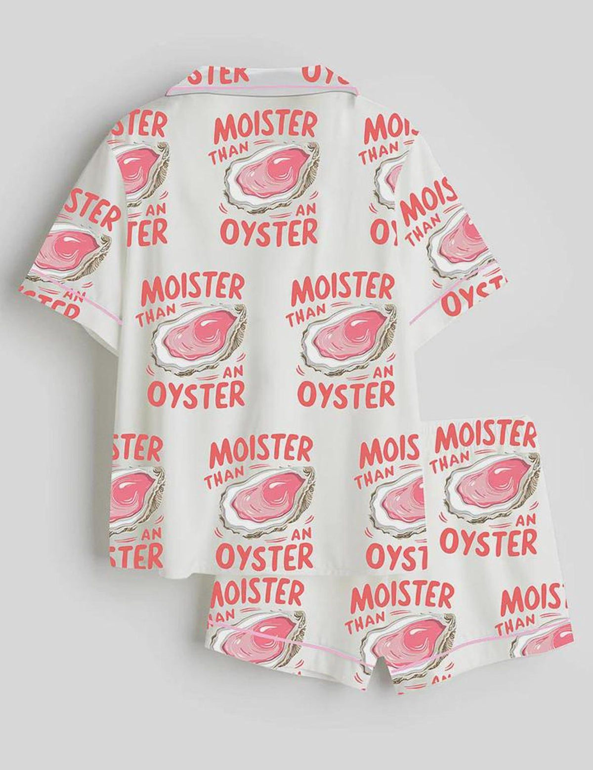 Oyster Print Pajama Set Seafood Lover Women Sleepwear
