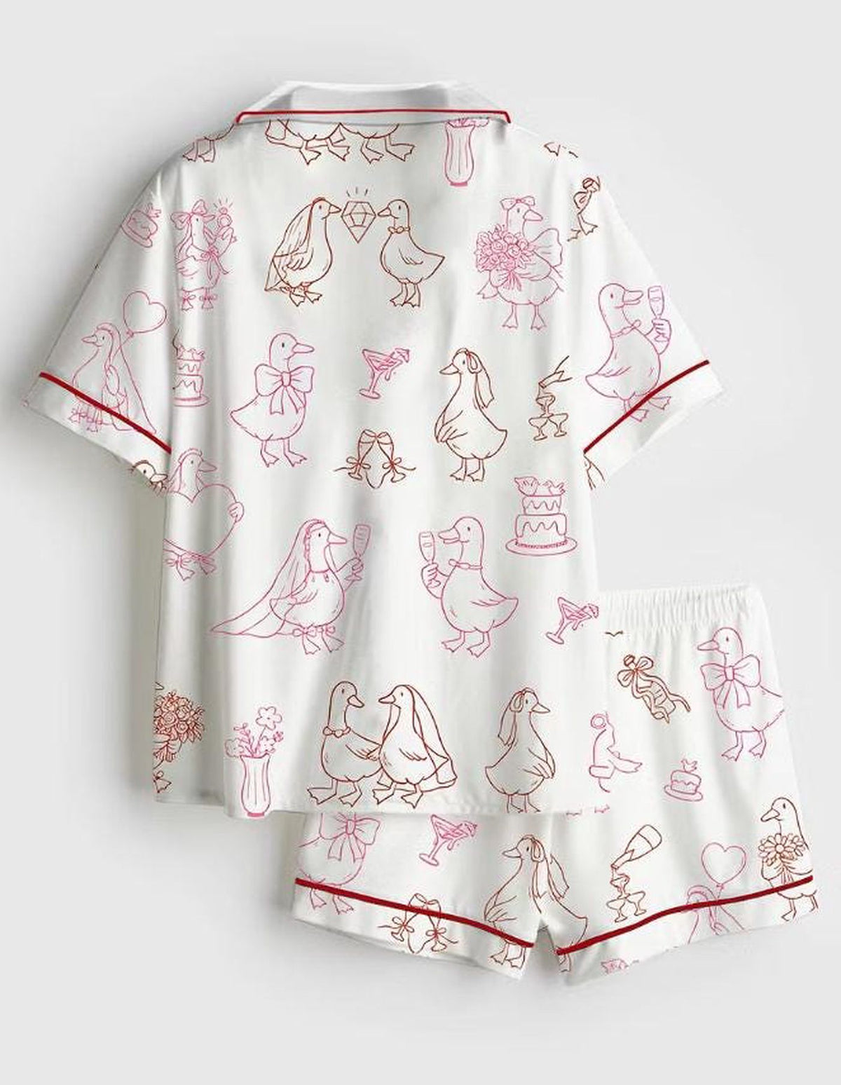 Duck Wedding Print Women s Pajama Set - Perfect Bridal Shower Gift