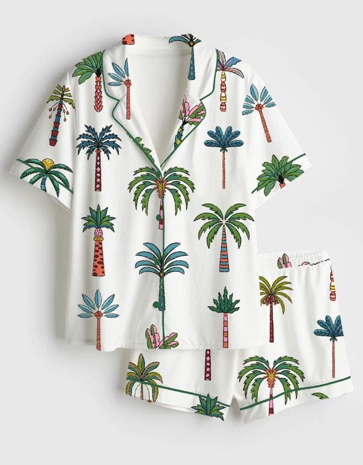 Tropical Palm Tree Pajamas Set – Perfect Beach Vacation Outfit