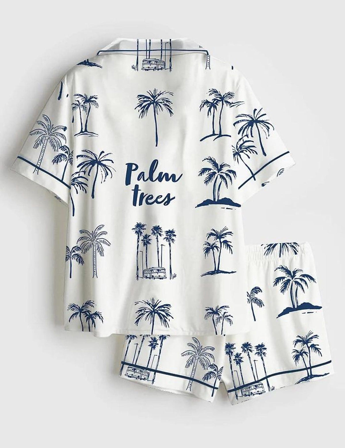 Tropical Palm Tree Women s Pajama Set Summer Sleepwear Island Vacation PJ