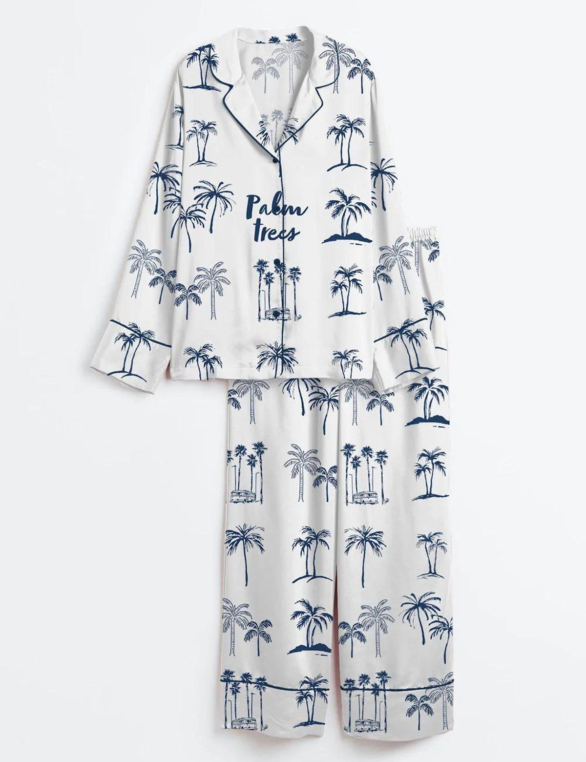 Tropical Palm Tree Women s Pajama Set Summer Sleepwear Island Vacation PJ