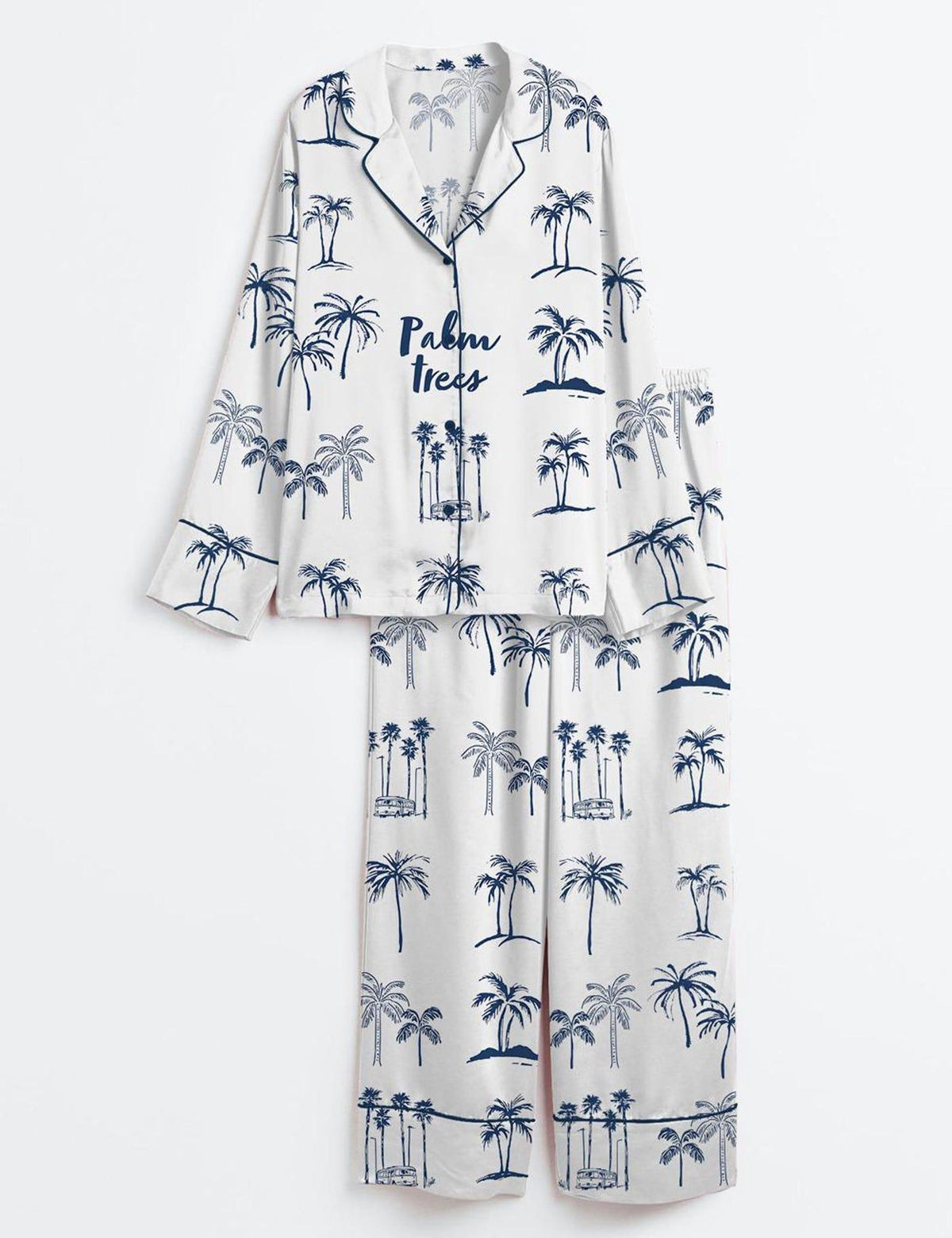 Tropical Palm Tree Women s Pajama Set Summer Sleepwear Island Vacation PJ
