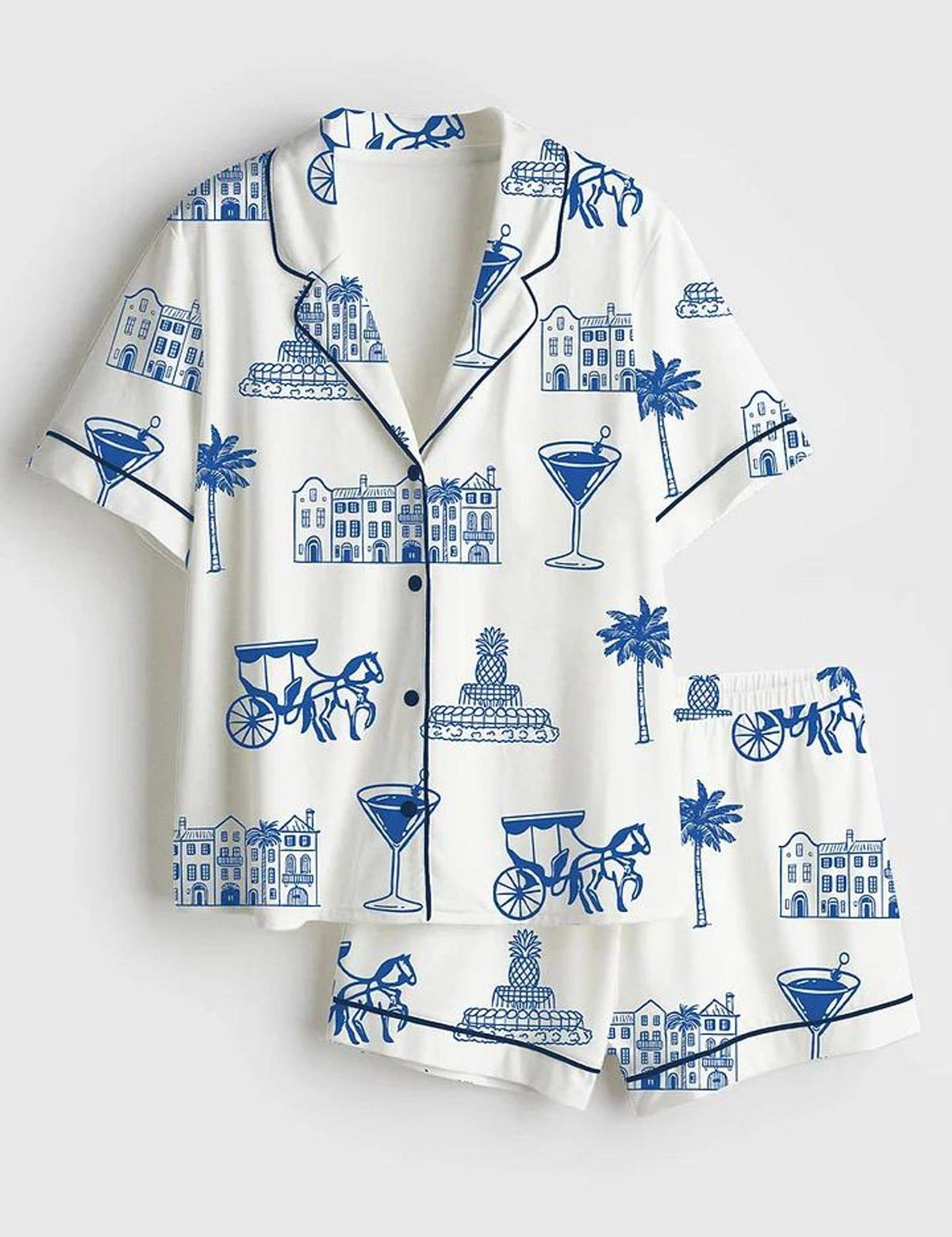 Palm Tree Women s Pajama Set Tropical Resort Sleepwear