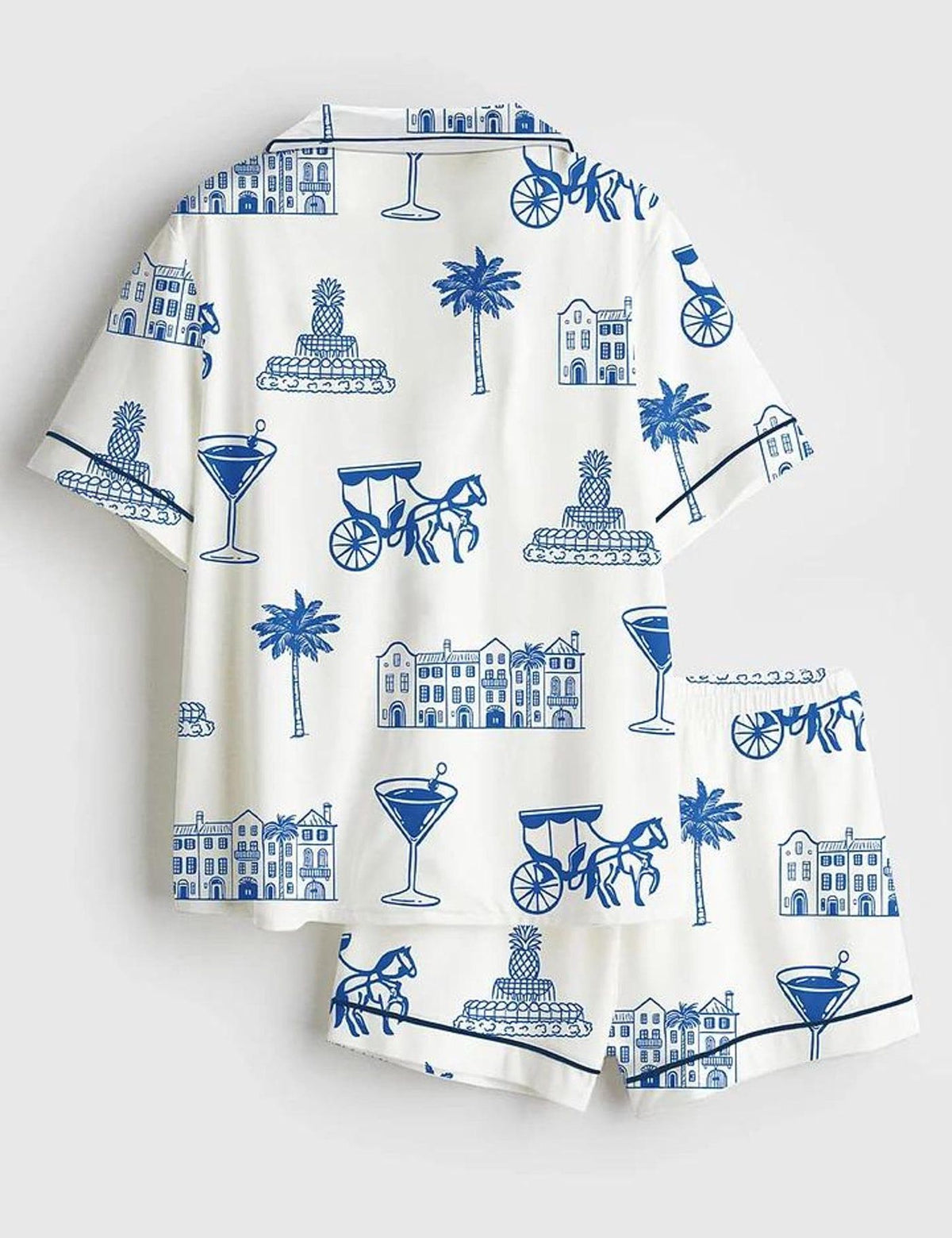Palm Tree Women s Pajama Set Tropical Resort Sleepwear