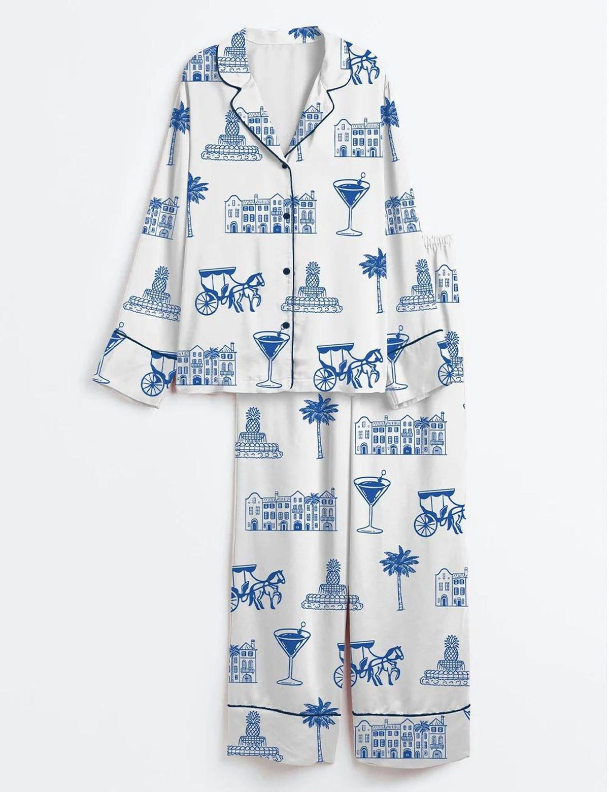 Palm Tree Women s Pajama Set Tropical Resort Sleepwear