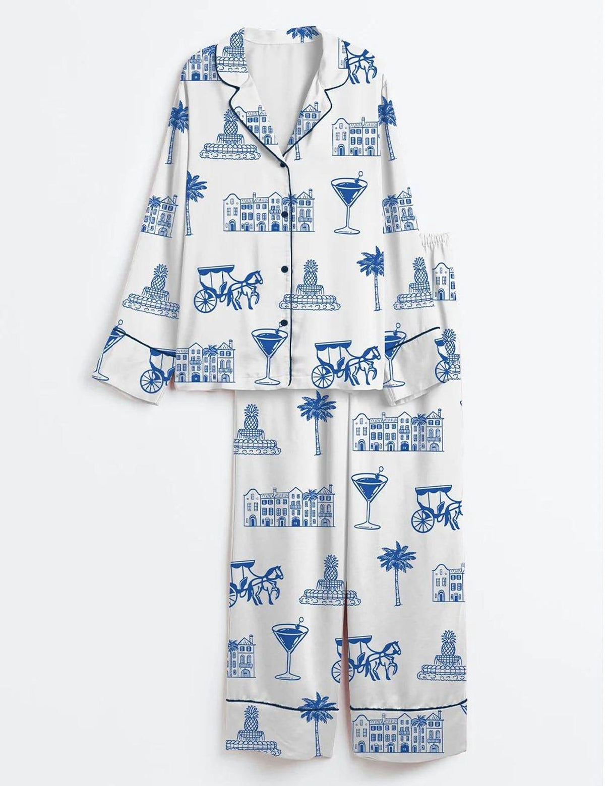 Palm Tree Women s Pajama Set Tropical Resort Sleepwear