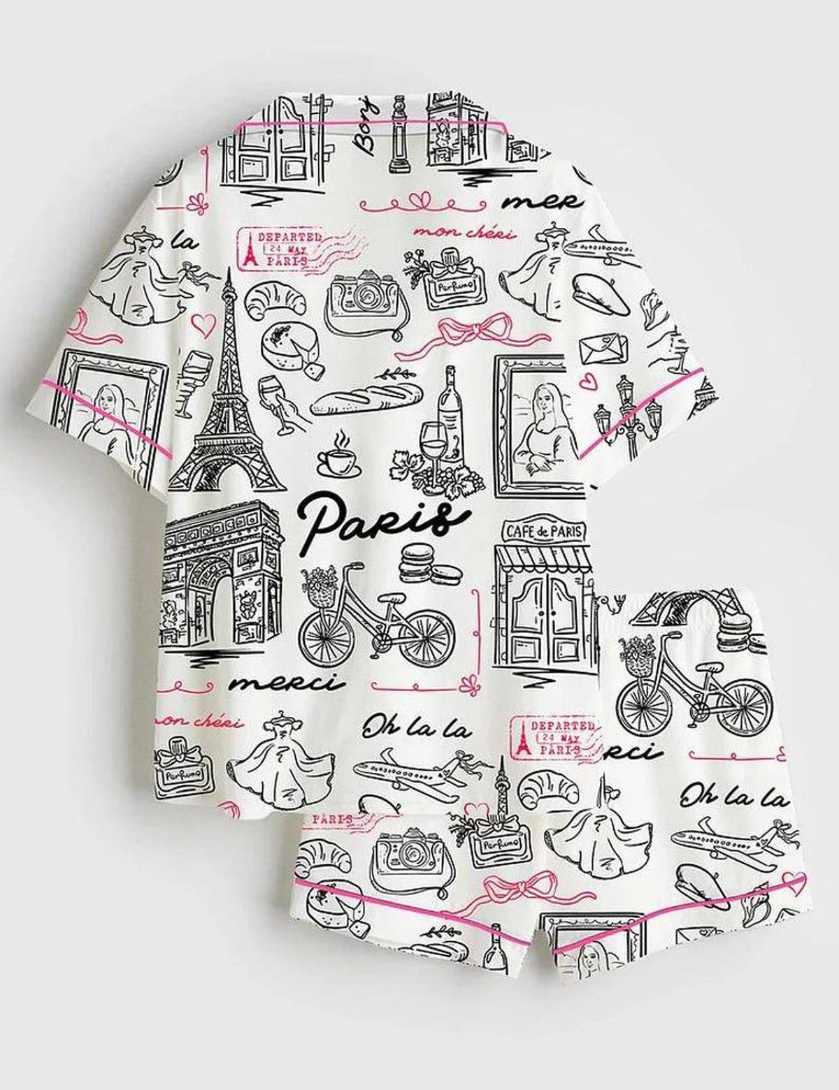 Paris Pajamas Women Set French Sleepwear Gift