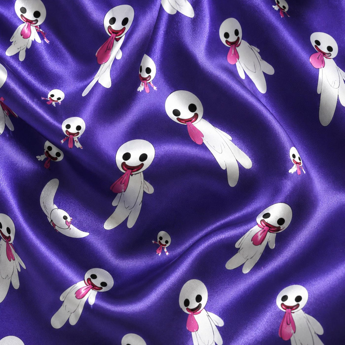 Elegant Haunted Night Satin Pajama Set - Perfect for Halloween Loungewear