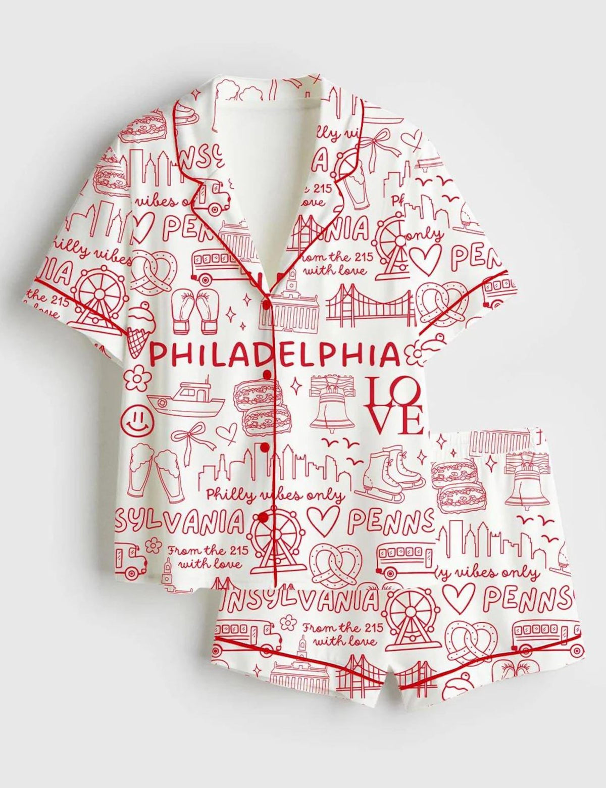 Philadelphia Vibes Women s Pajama Set Sleepwear