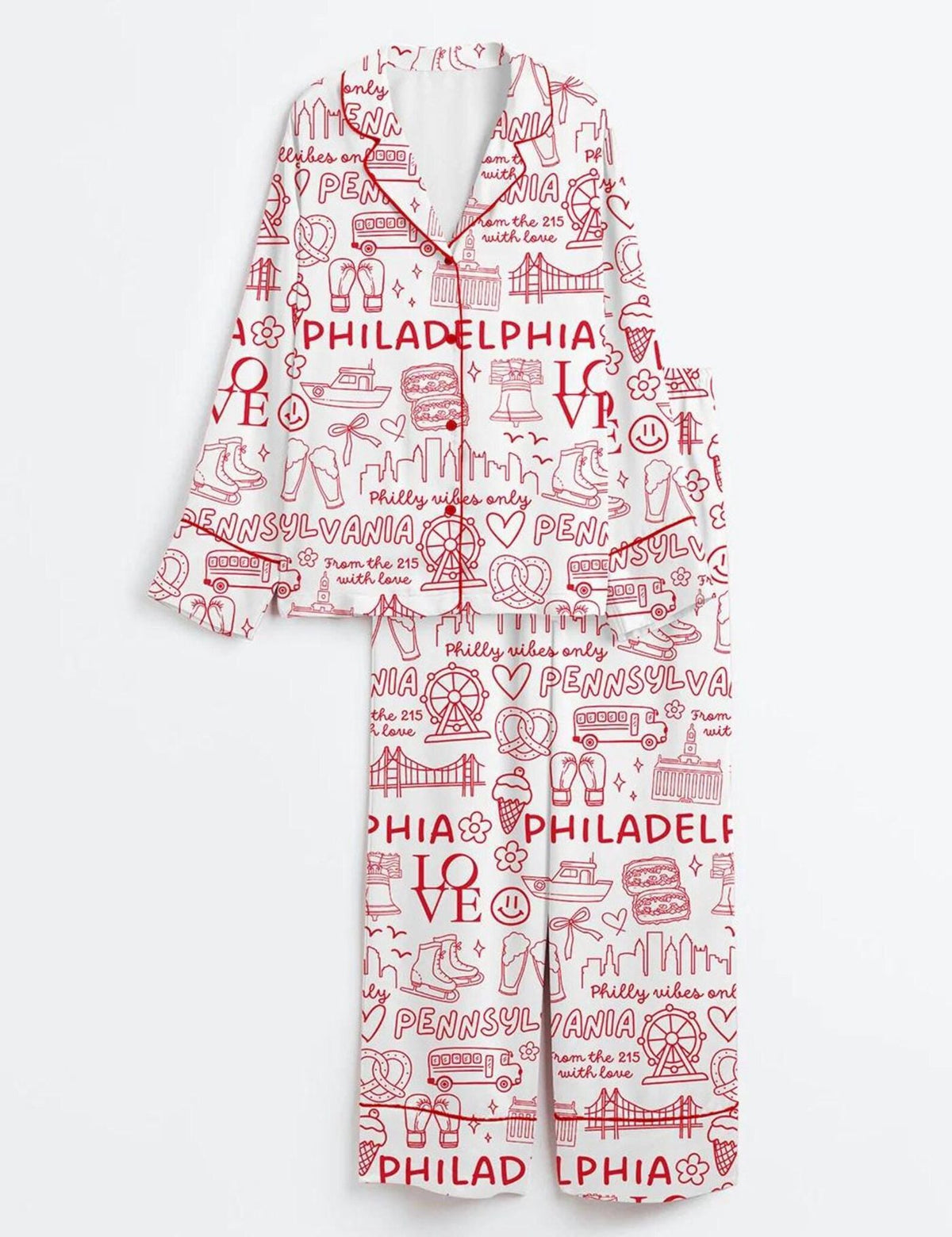 Philadelphia Vibes Women s Pajama Set Sleepwear