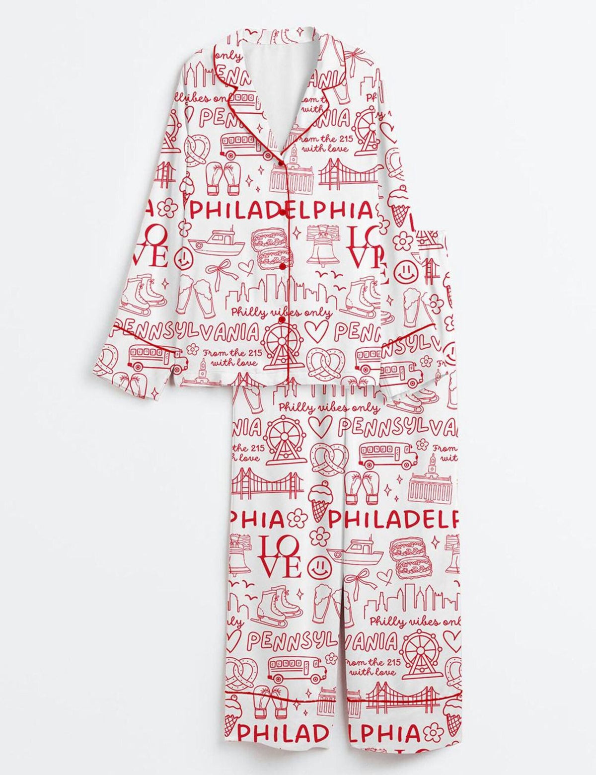 Philadelphia Vibes Women s Pajama Set Sleepwear