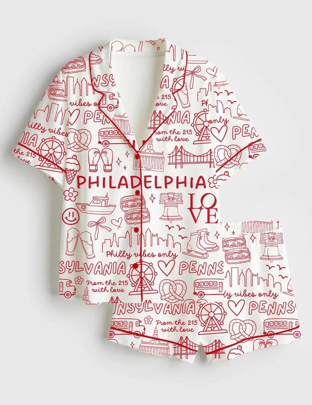 Philadelphia Vibes Women s Pajama Set Sleepwear