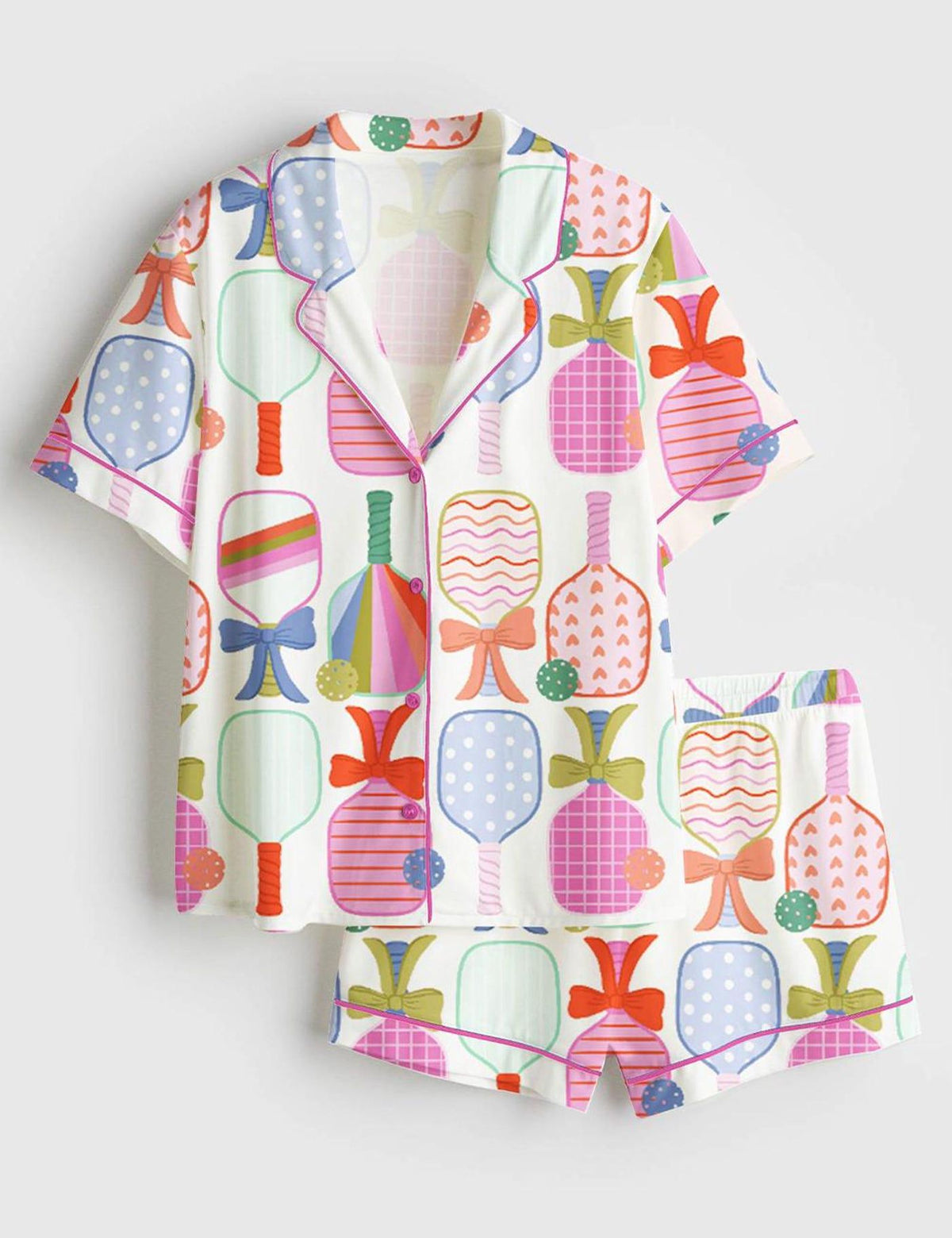 Pink Pickleball Pajamas Women Set Preppy Sports Gift For Her