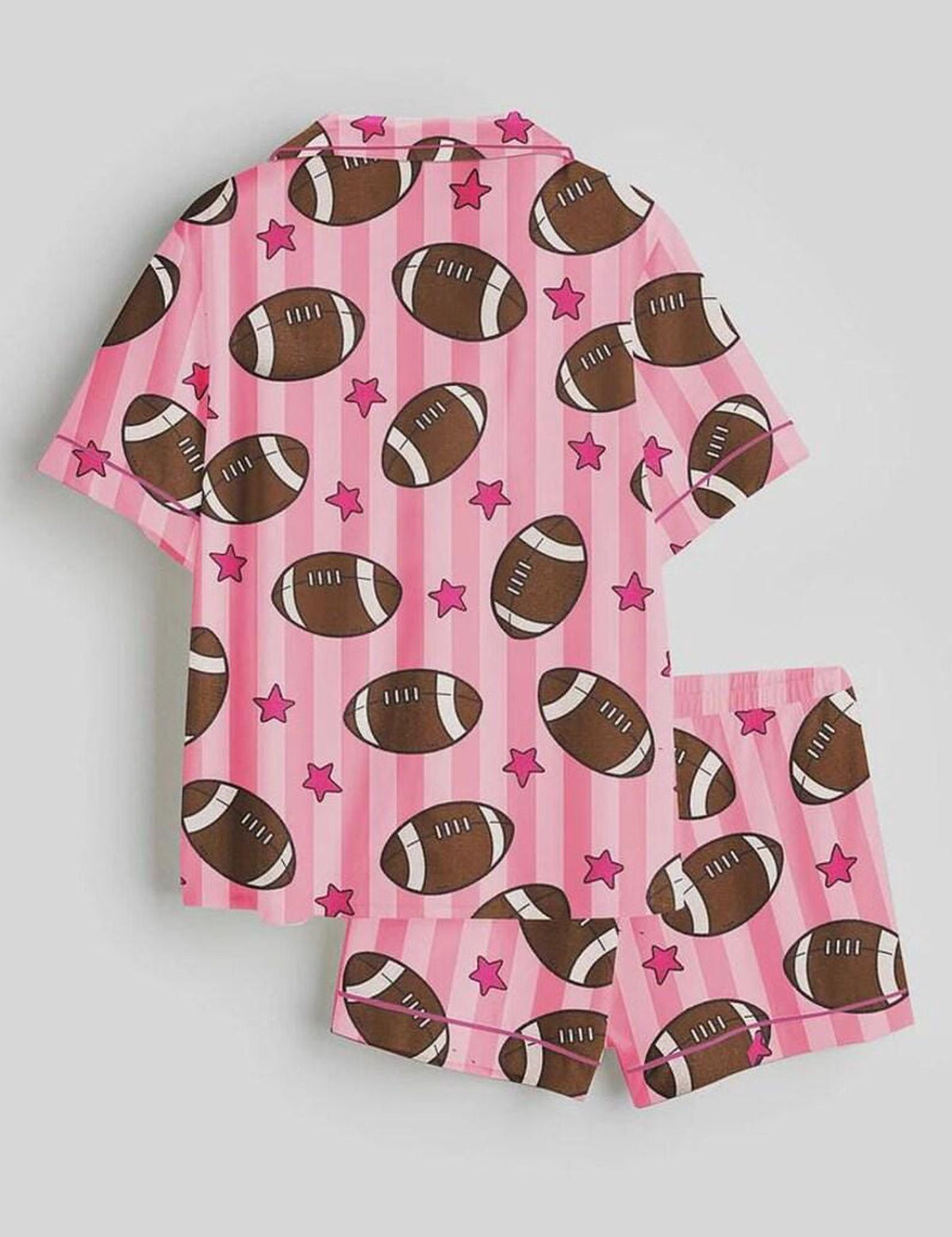 Pink Football Pajama Set Women Sleepwear Sports Gift