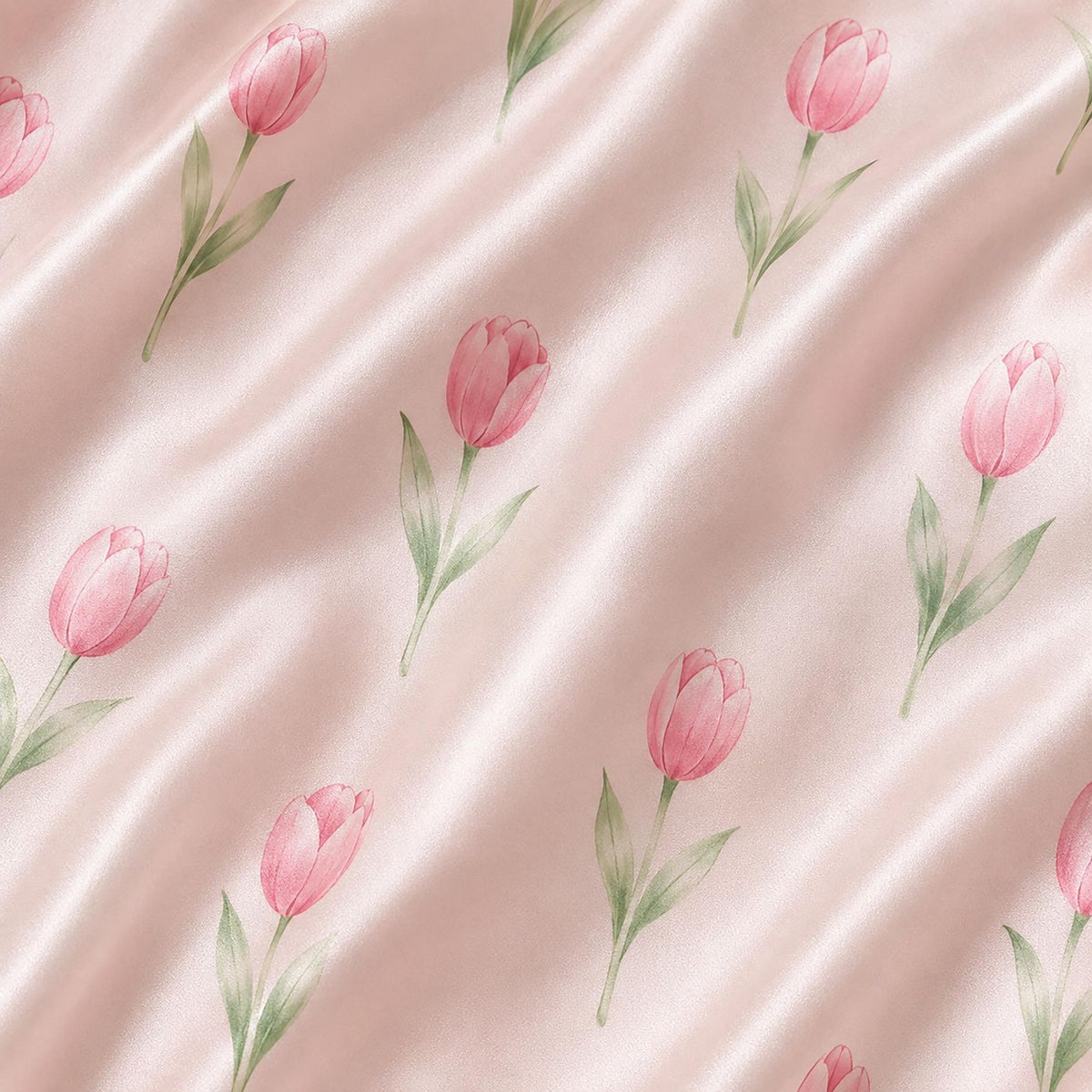Botanical Pink Tulip Pajama Set: Stylish Loungewear Sleepwear Collection