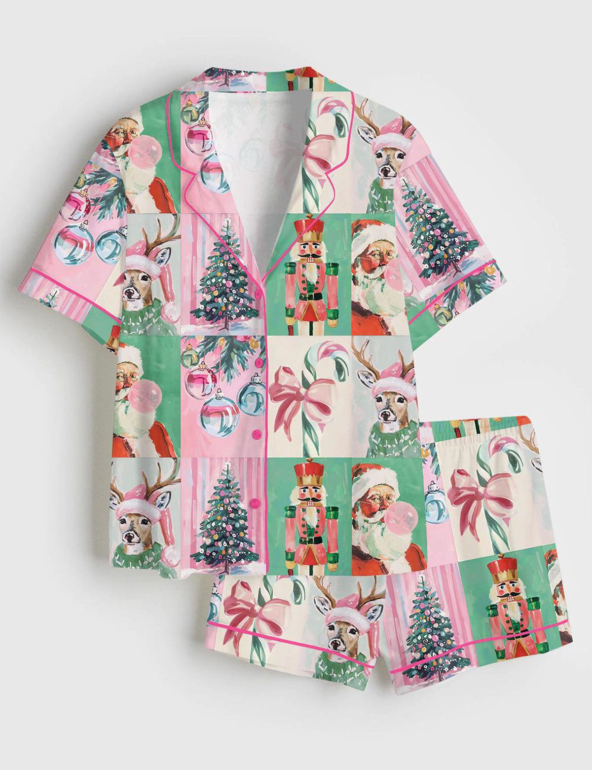 Festive Christmas Pajamas: Santa Reindeer Nutcracker Satin Pjs - Shop Candy Cane Sleepwear & More!
